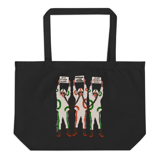 Woman Life Freedom Art Large organic tote bag